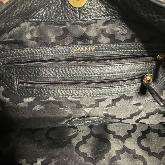 Oryany black supple leather braided drawstring tassel sides slouchy hobo bag - Picture 11 of 13